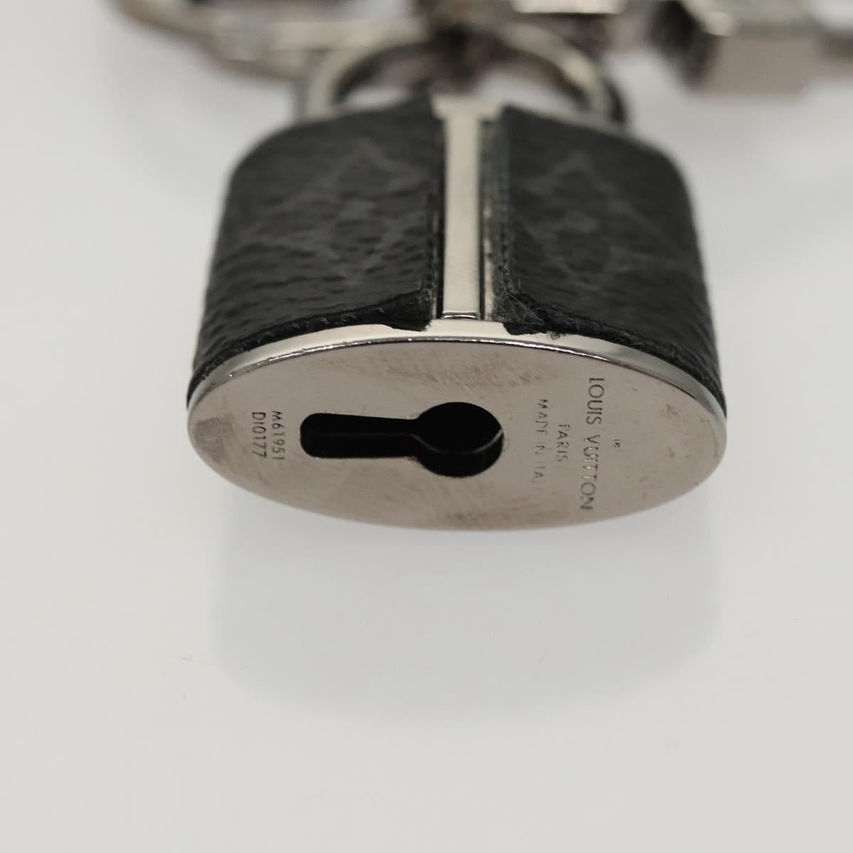 LOUIS VUITTON Monogram Eclipse Porte Cles LV Lock Charm M61951 LV Auth 116012