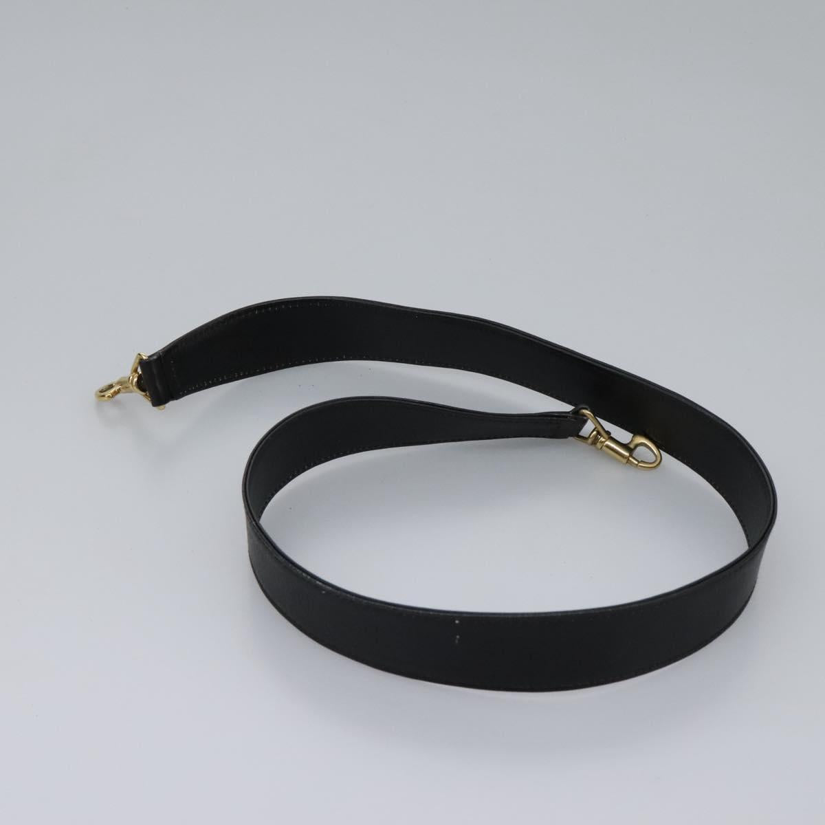 GUCCI Bamboo Shoulder Bag Leather 2way Black Gold 001 3754 1577 Auth 116022