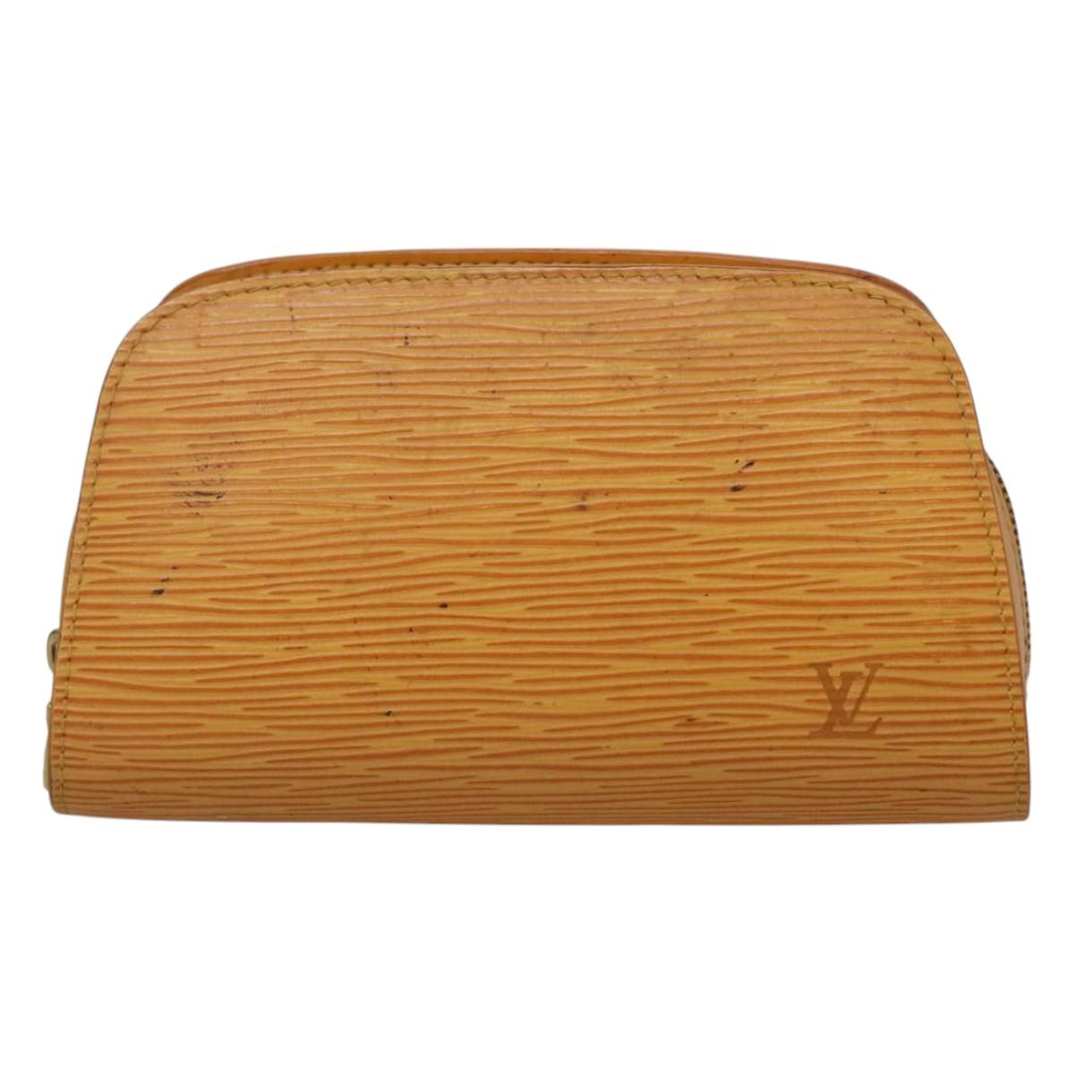 LOUIS VUITTON Epi Dauphine PM Pouch Yellow M48449 LV Auth 116024