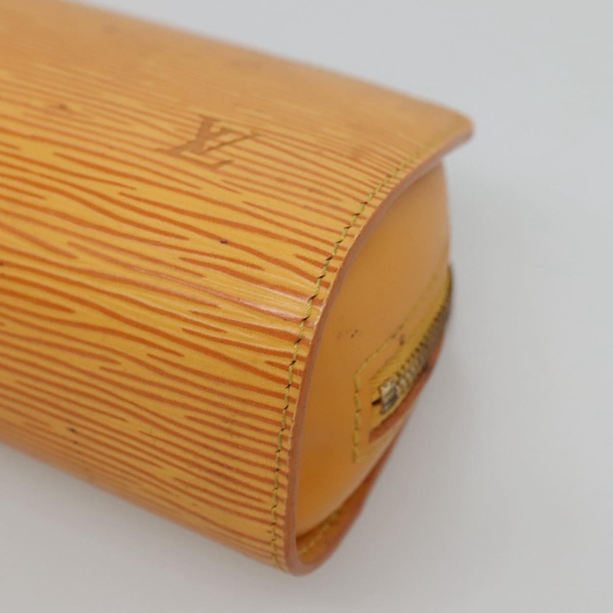 LOUIS VUITTON Epi Dauphine PM Pouch Yellow M48449 LV Auth 116024