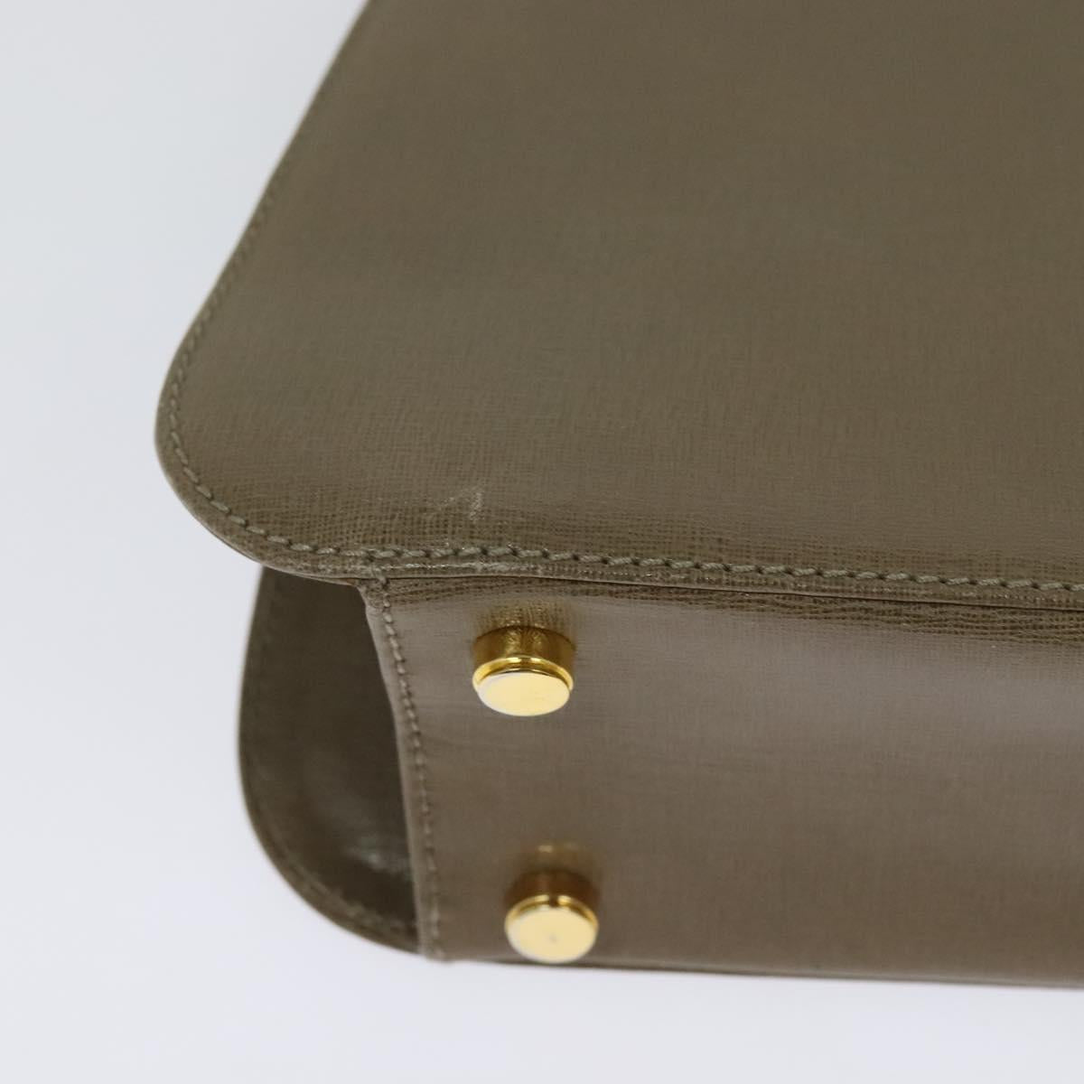 Salvatore Ferragamo Hand Bag Leather 2way Brown Gold Auth 116030