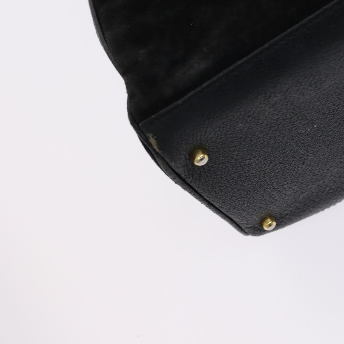 GUCCI Bamboo Hand Bag Suede Leather 2way Black 002 123 0322 Auth 116032