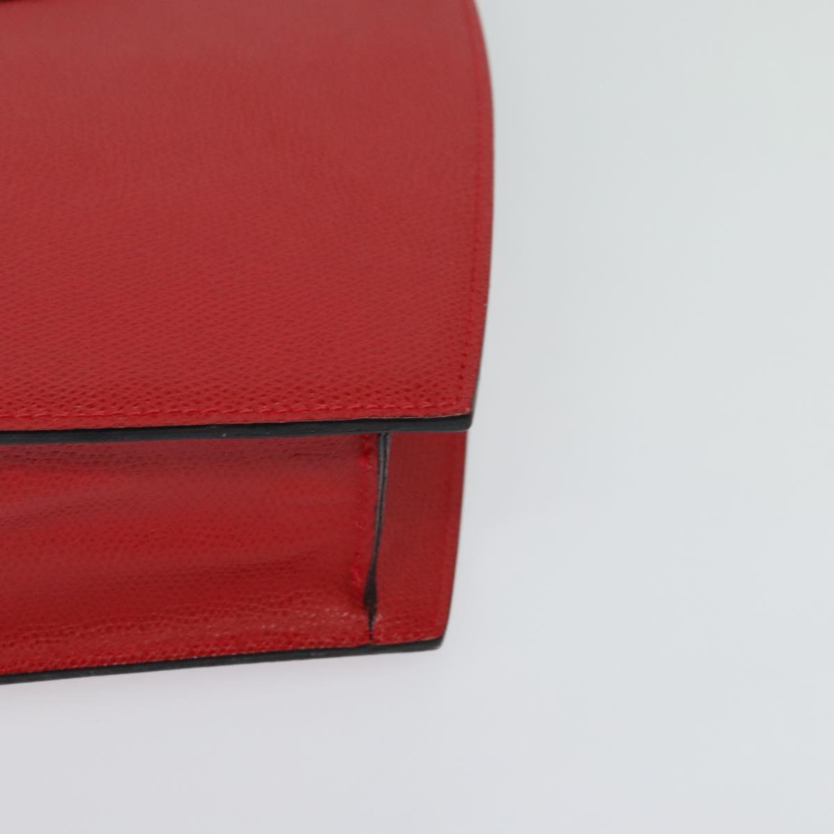BALLY Hand Bag Leather Red Gold Auth 116033