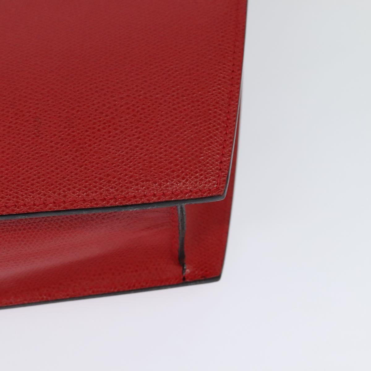 BALLY Hand Bag Leather Red Gold Auth 116033