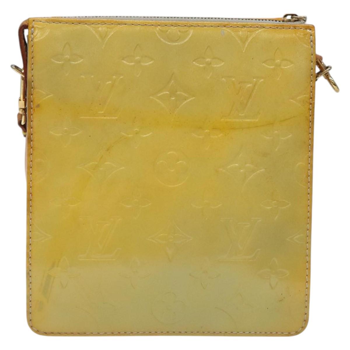 LOUIS VUITTON Monogram Vernis Motto Accessory Pouch Gris M91030 LV Auth 116046