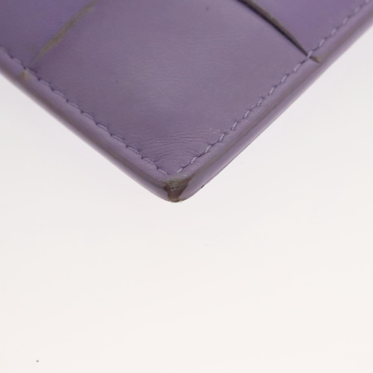 BOTTEGA VENETA MAXI INTRECCIATO Card Case Leather Purple Auth 116058