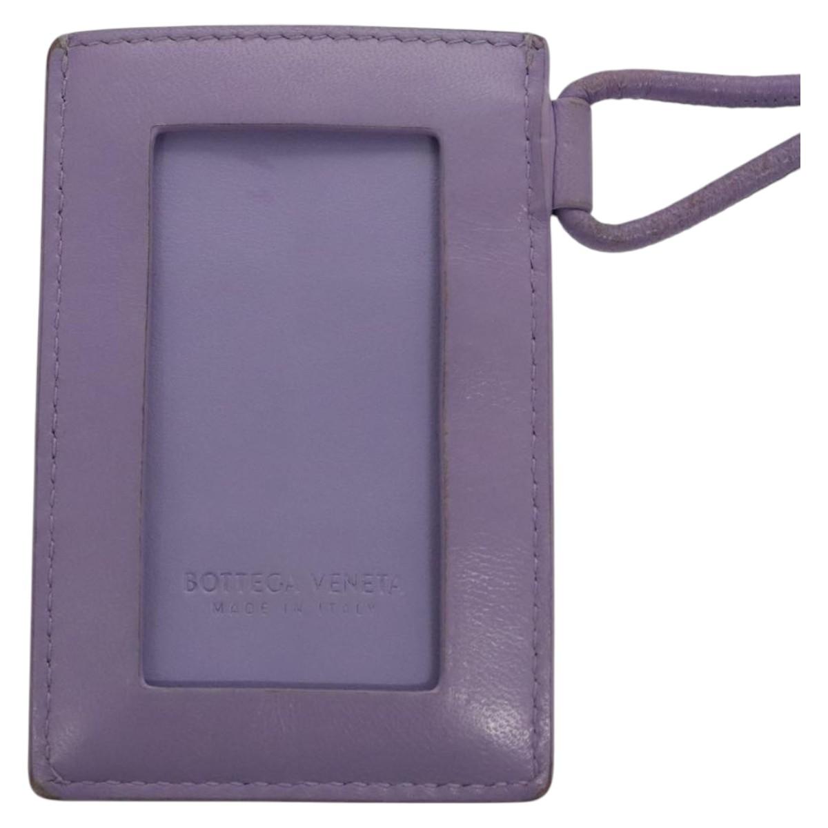 BOTTEGA VENETA MAXI INTRECCIATO Card Case Leather Purple Auth 116058