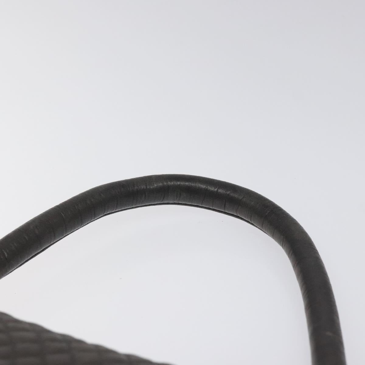 BALLY Hand Bag Leather Gray Gold Auth 116073