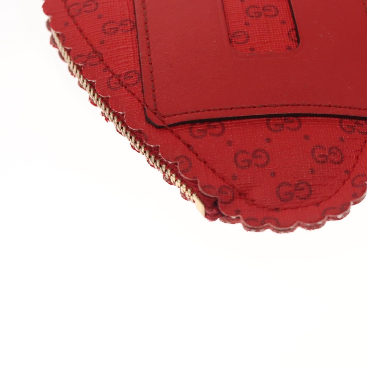 GUCCI Micro GG Supreme Chain Pouch Shoulder Bag PVC Red 576495 Auth 116081SAV