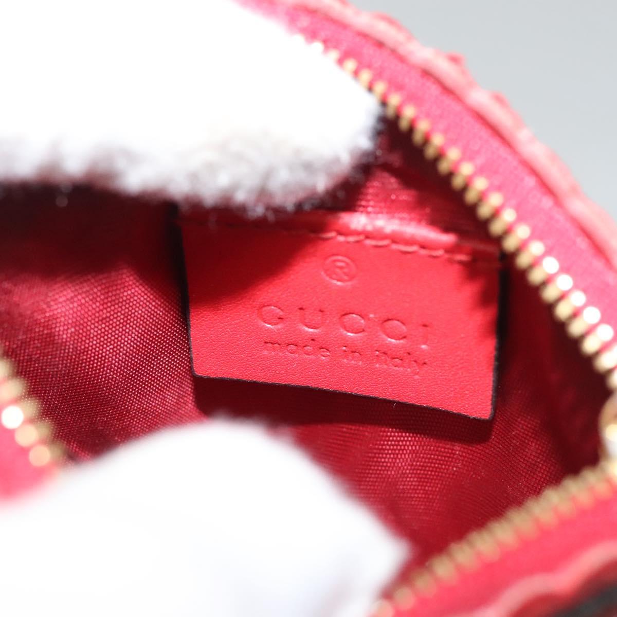 GUCCI Micro GG Supreme Chain Pouch Shoulder Bag PVC Red 576495 Auth 116081SAV