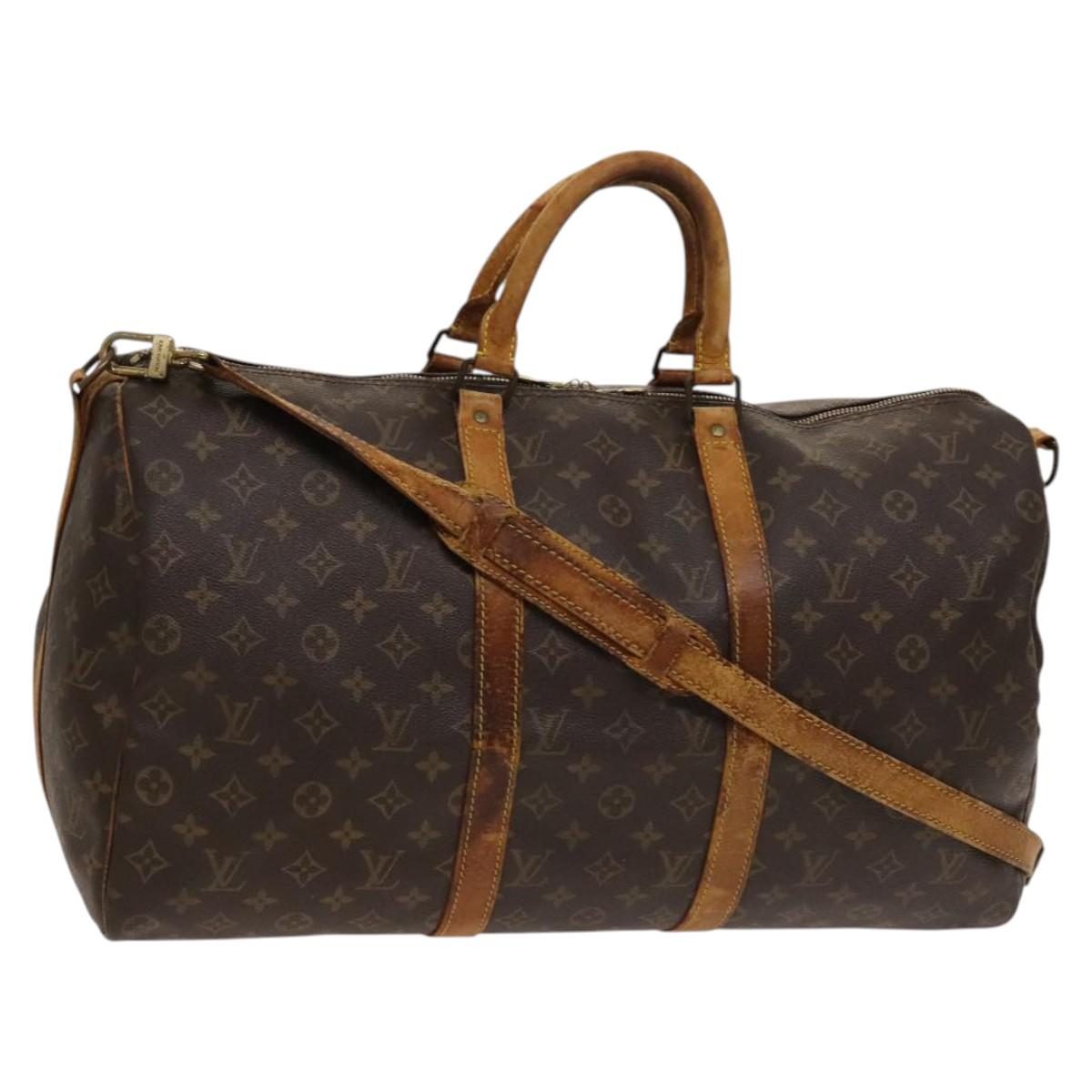 LOUIS VUITTON Monogram Keepall Bandouliere 50 Boston Bag M41416 LV Auth 116095