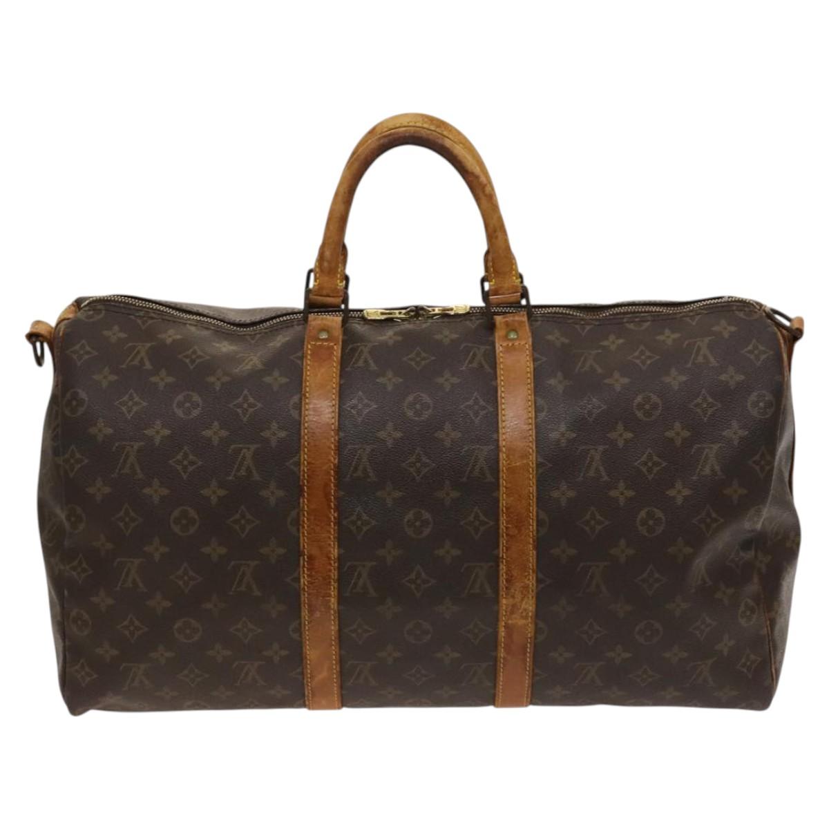 LOUIS VUITTON Monogram Keepall Bandouliere 50 Boston Bag M41416 LV Auth 116095