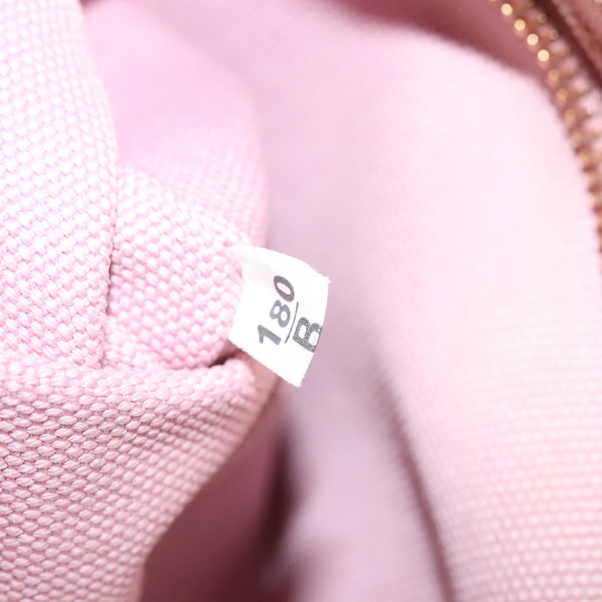 PRADA Canapa PM Hand Bag Canvas 2way Pink Gold Auth 116103