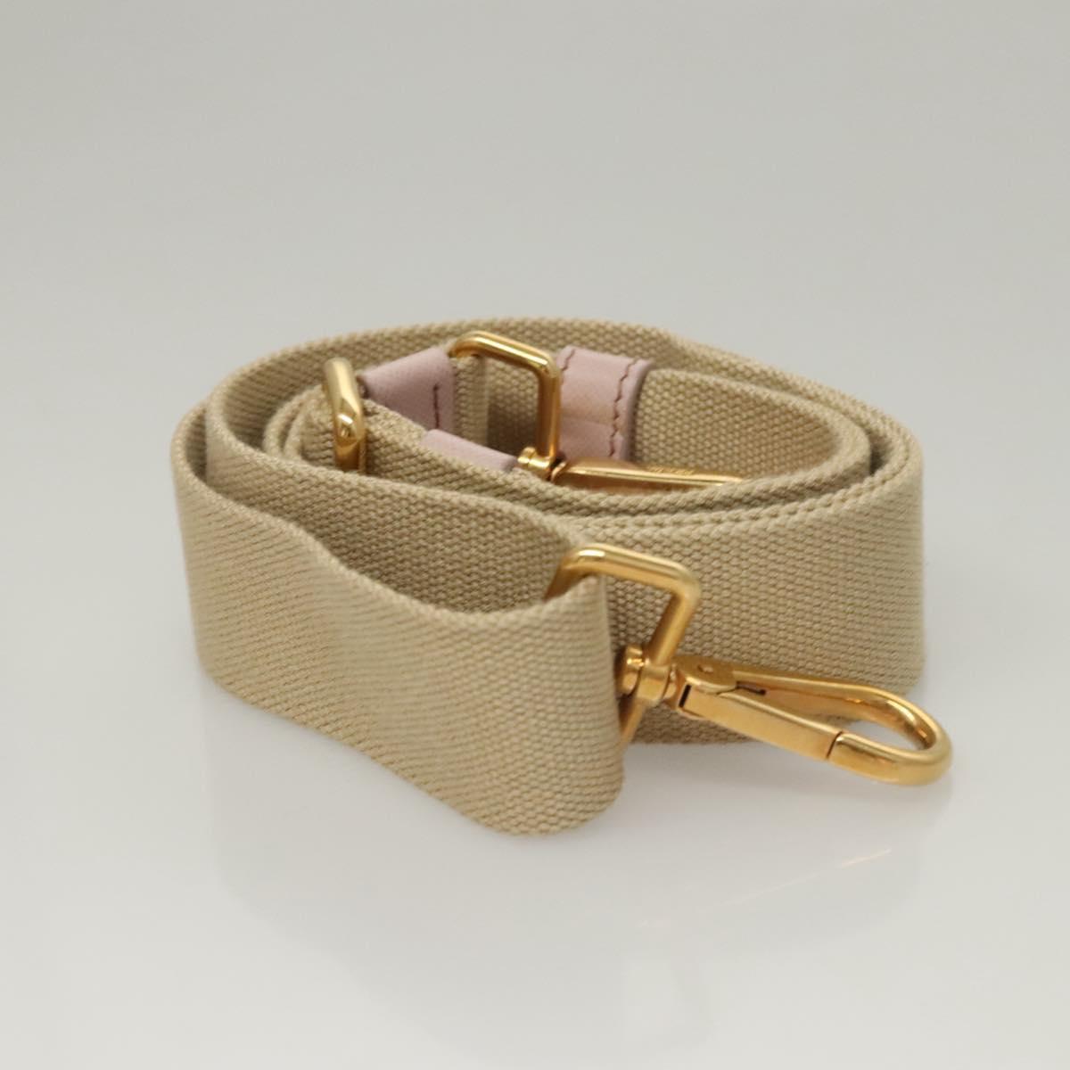 PRADA Canapa PM Hand Bag Canvas 2way Pink Gold Auth 116103