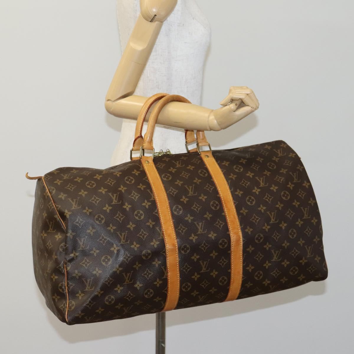 LOUIS VUITTON Monogram Keepall 55 Boston Bag M41424 LV Auth 116104