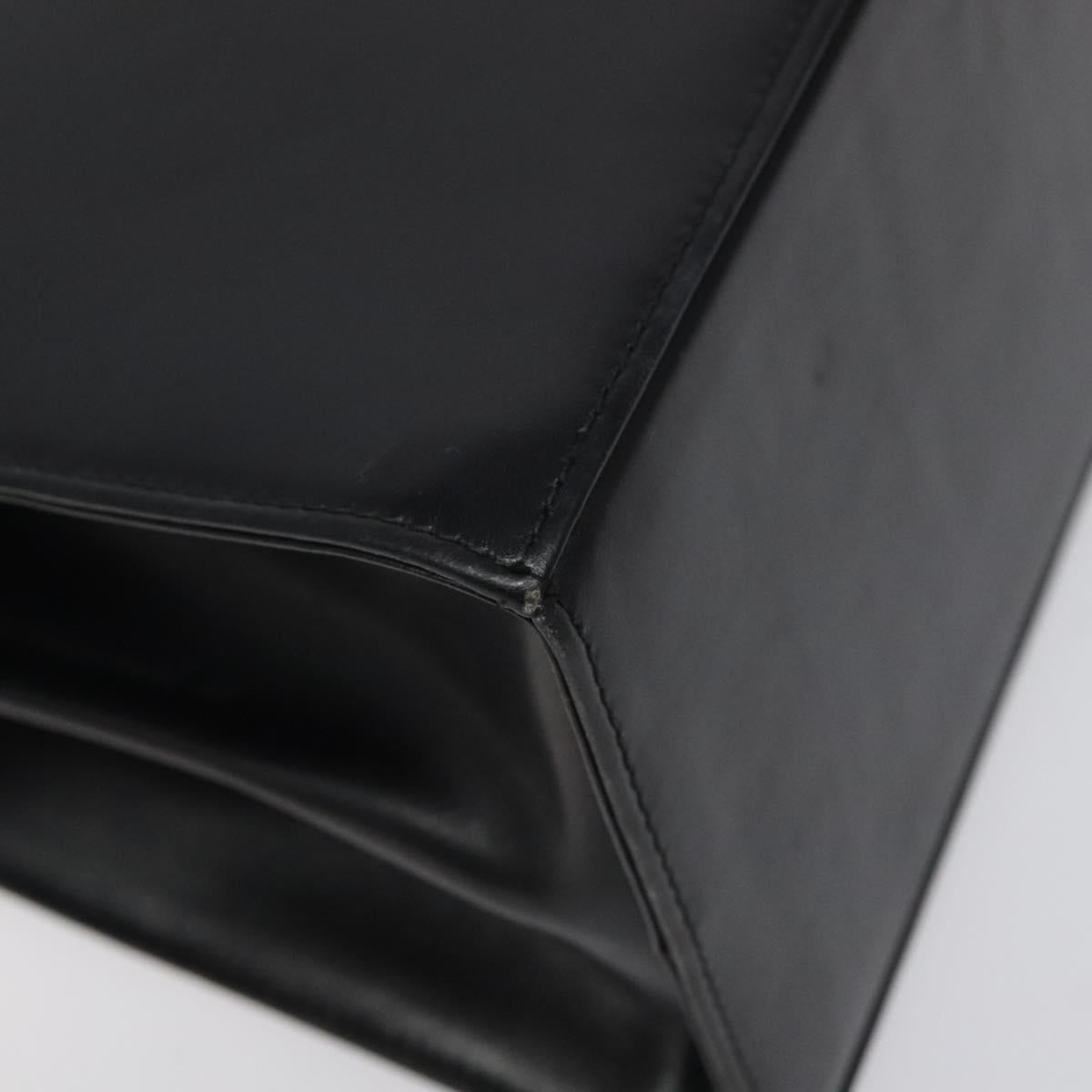 Salvatore Ferragamo Gancini Hand Bag Leather 2way Black Gold Auth 116105