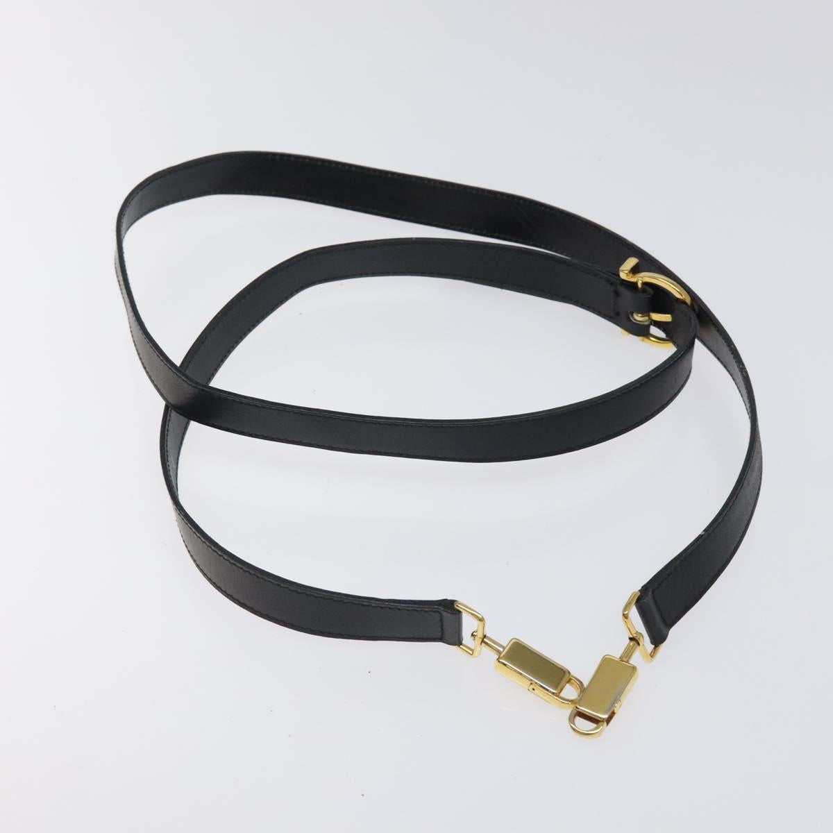 Salvatore Ferragamo Gancini Hand Bag Leather 2way Black Gold Auth 116105