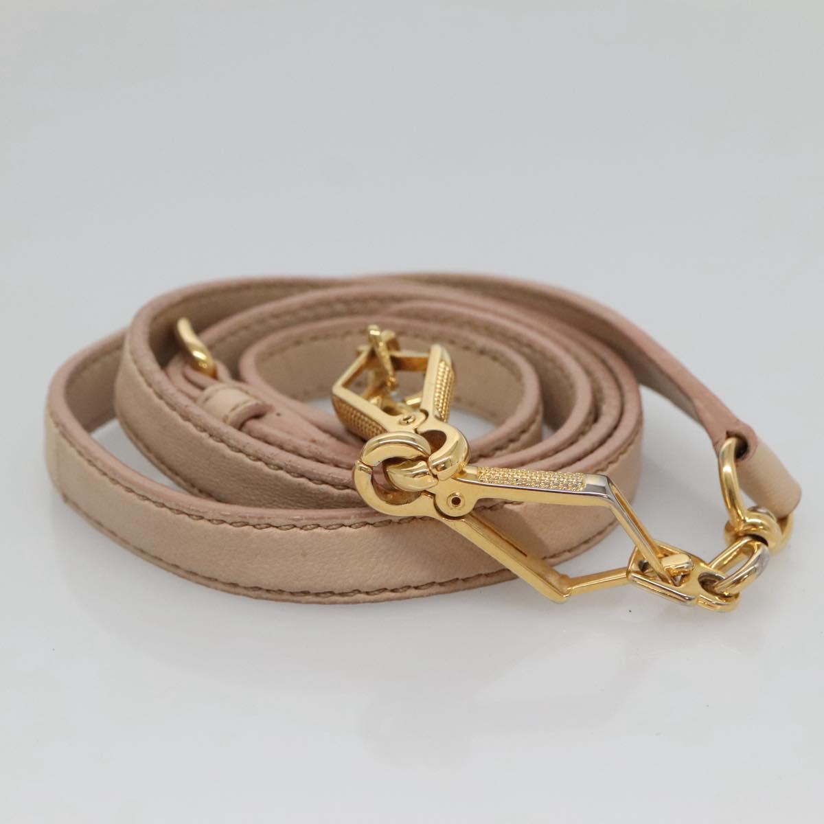 Miu Miu Matelasse Hand Bag Leather 2way Beige Gold Auth 116116