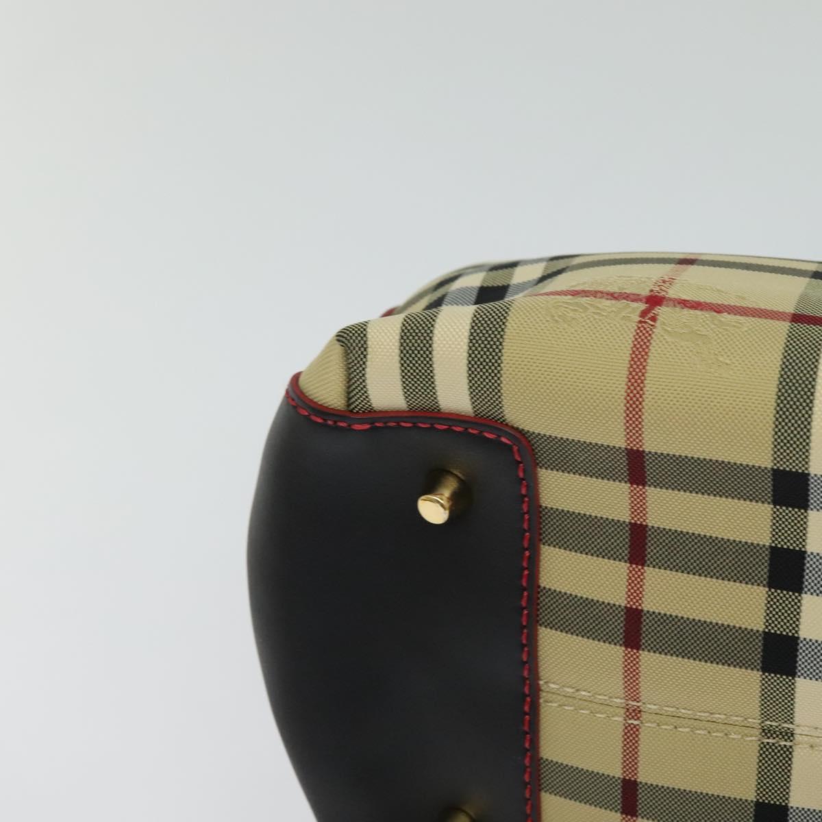 BURBERRY Nova Check Hand Bag Canvas 2way Beige Auth 116123V