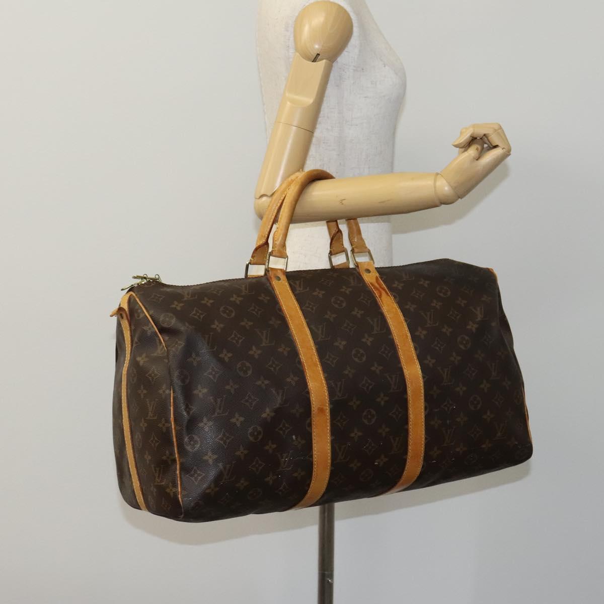 LOUIS VUITTON Monogram Keepall Bandouliere 50 Boston Bag M41416 LV Auth 116149