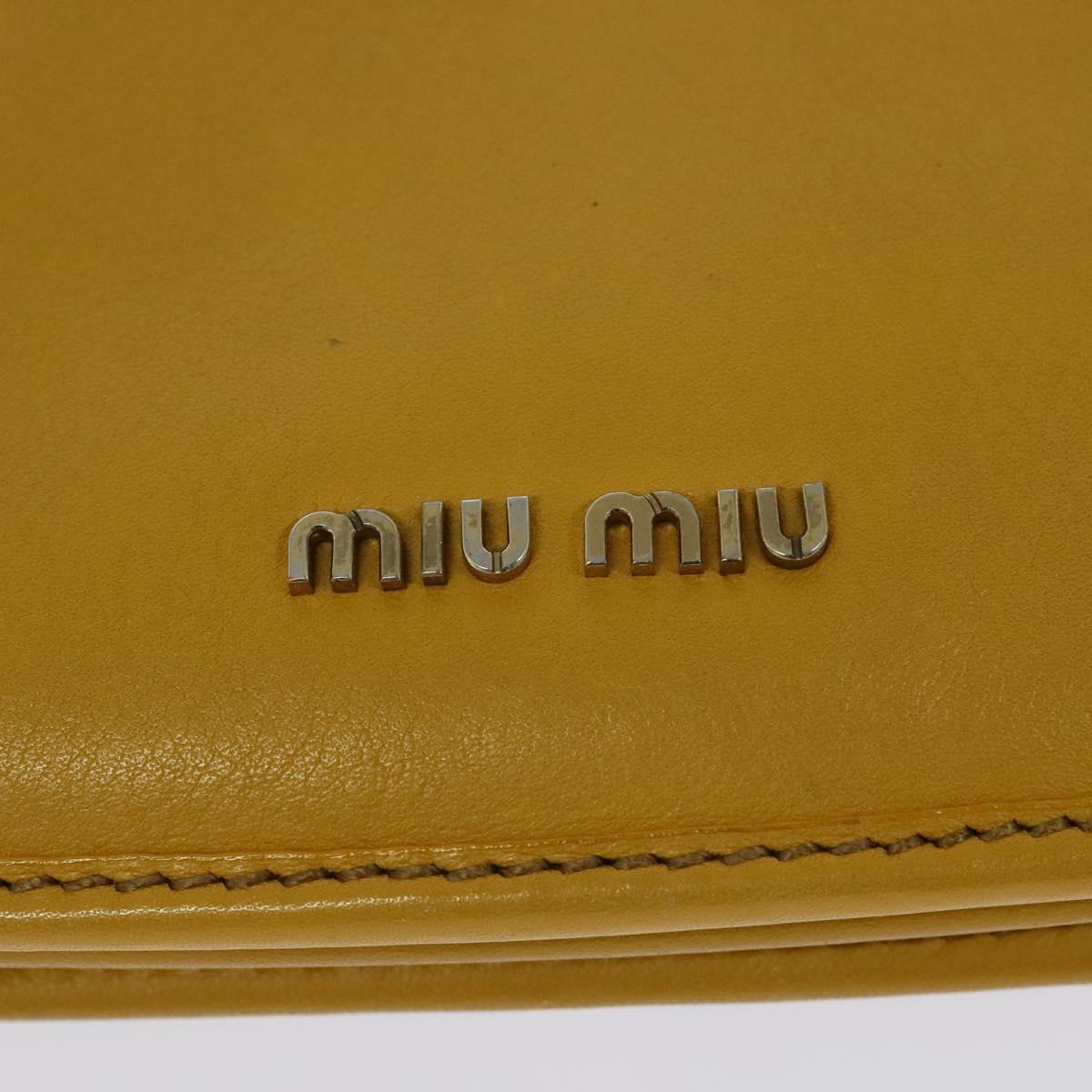 Miu Miu Shoulder Bag Suede Leather Yellow Auth 116150