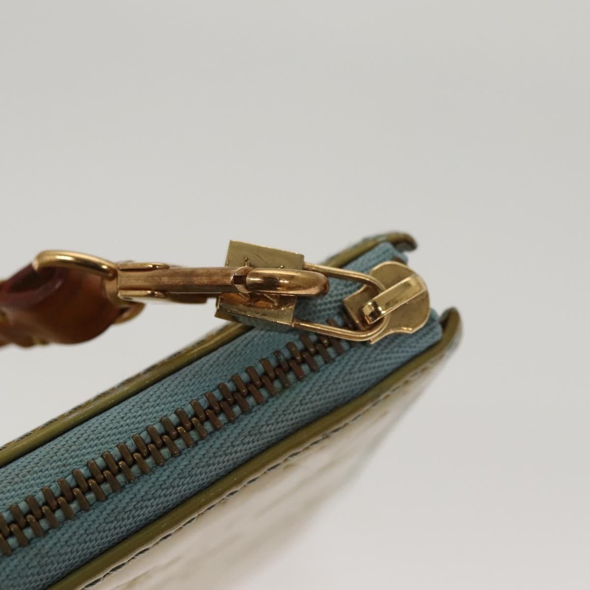 LOUIS VUITTON Monogram Vernis Lexington Pouch Baby Blue M91011 LV Auth 116166