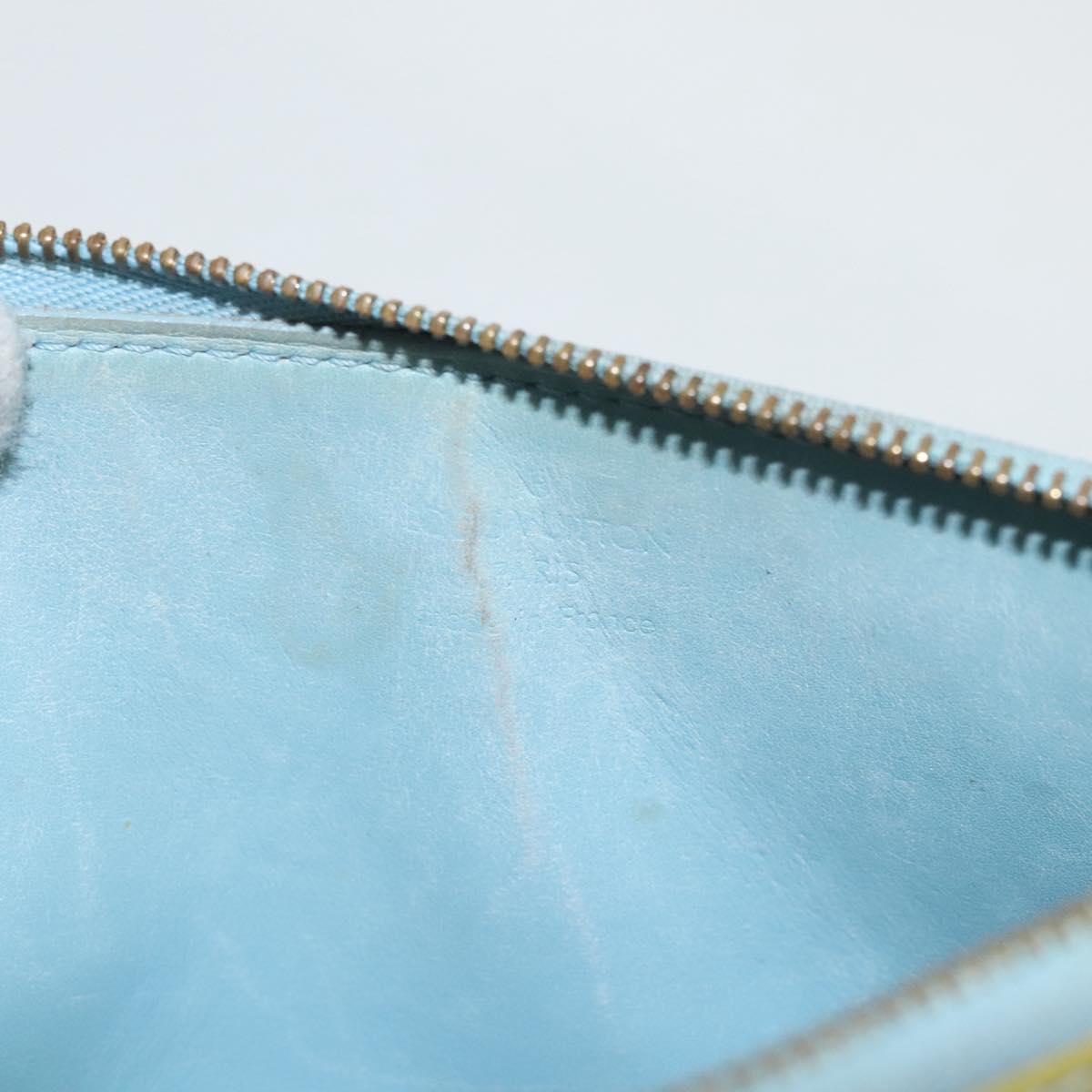 LOUIS VUITTON Monogram Vernis Lexington Pouch Baby Blue M91011 LV Auth 116166