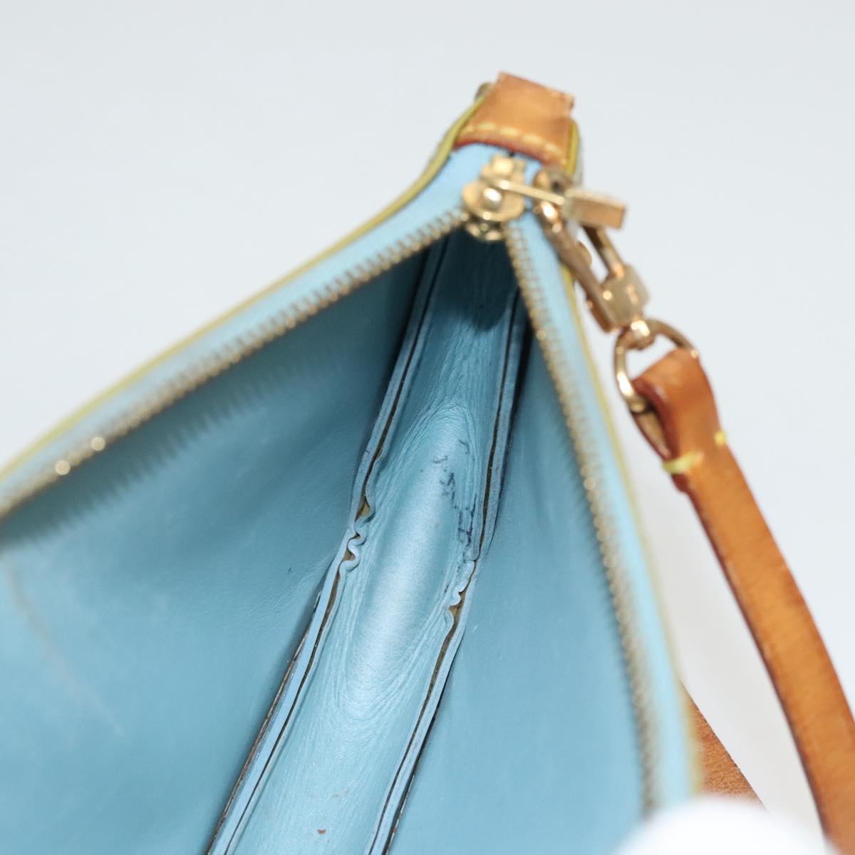 LOUIS VUITTON Monogram Vernis Lexington Pouch Baby Blue M91011 LV Auth 116166