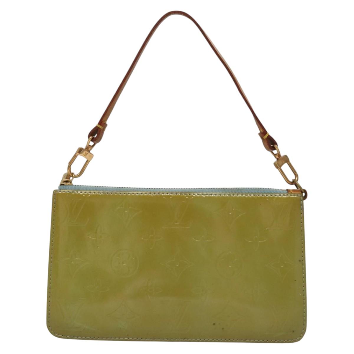 LOUIS VUITTON Monogram Vernis Lexington Pouch Baby Blue M91011 LV Auth 116166