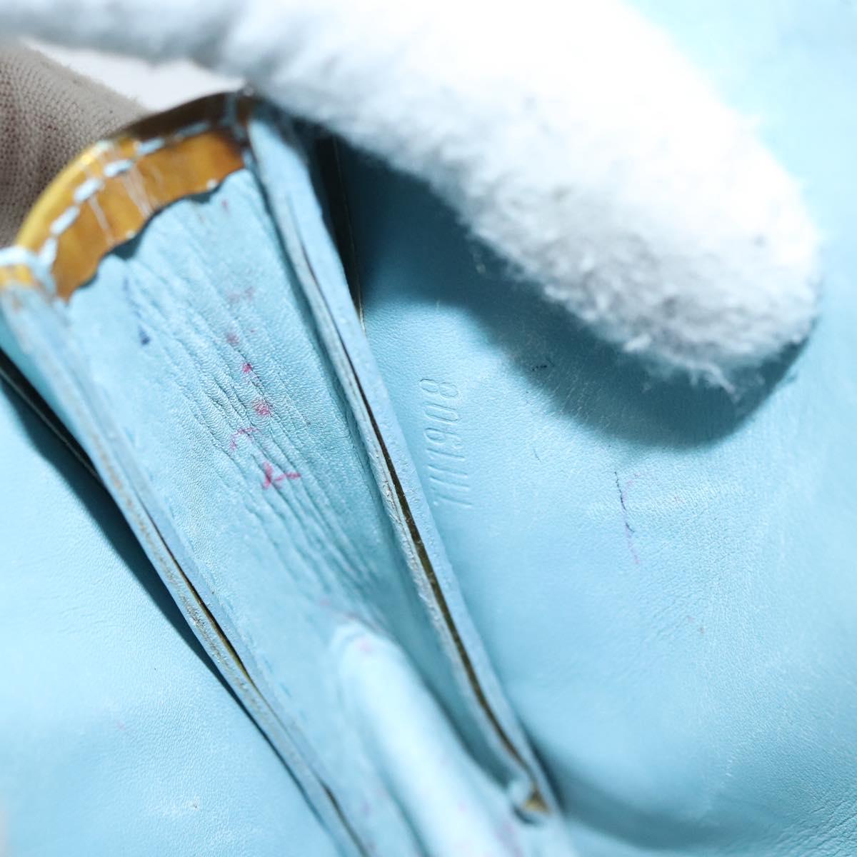 LOUIS VUITTON Monogram Vernis Lexington Pouch Baby Blue M91011 LV Auth 116166