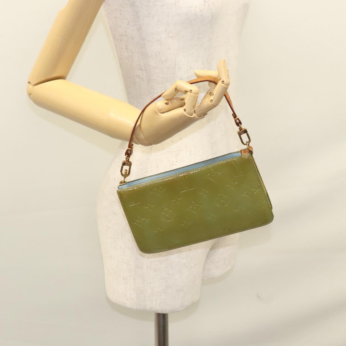 LOUIS VUITTON Monogram Vernis Lexington Pouch Baby Blue M91011 LV Auth 116166