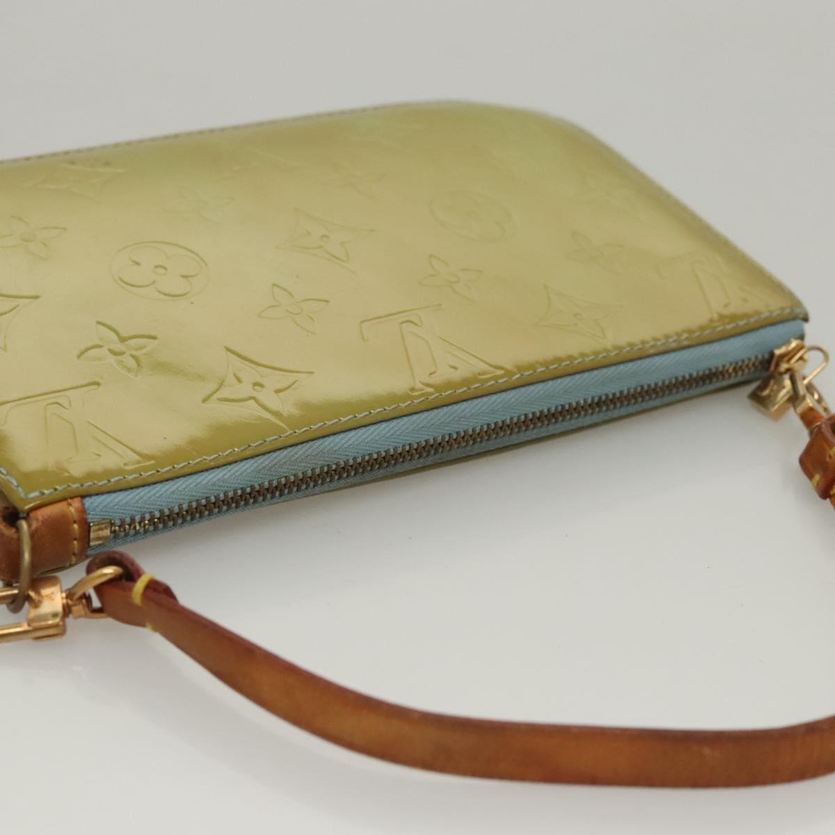 LOUIS VUITTON Monogram Vernis Lexington Pouch Baby Blue M91011 LV Auth 116166