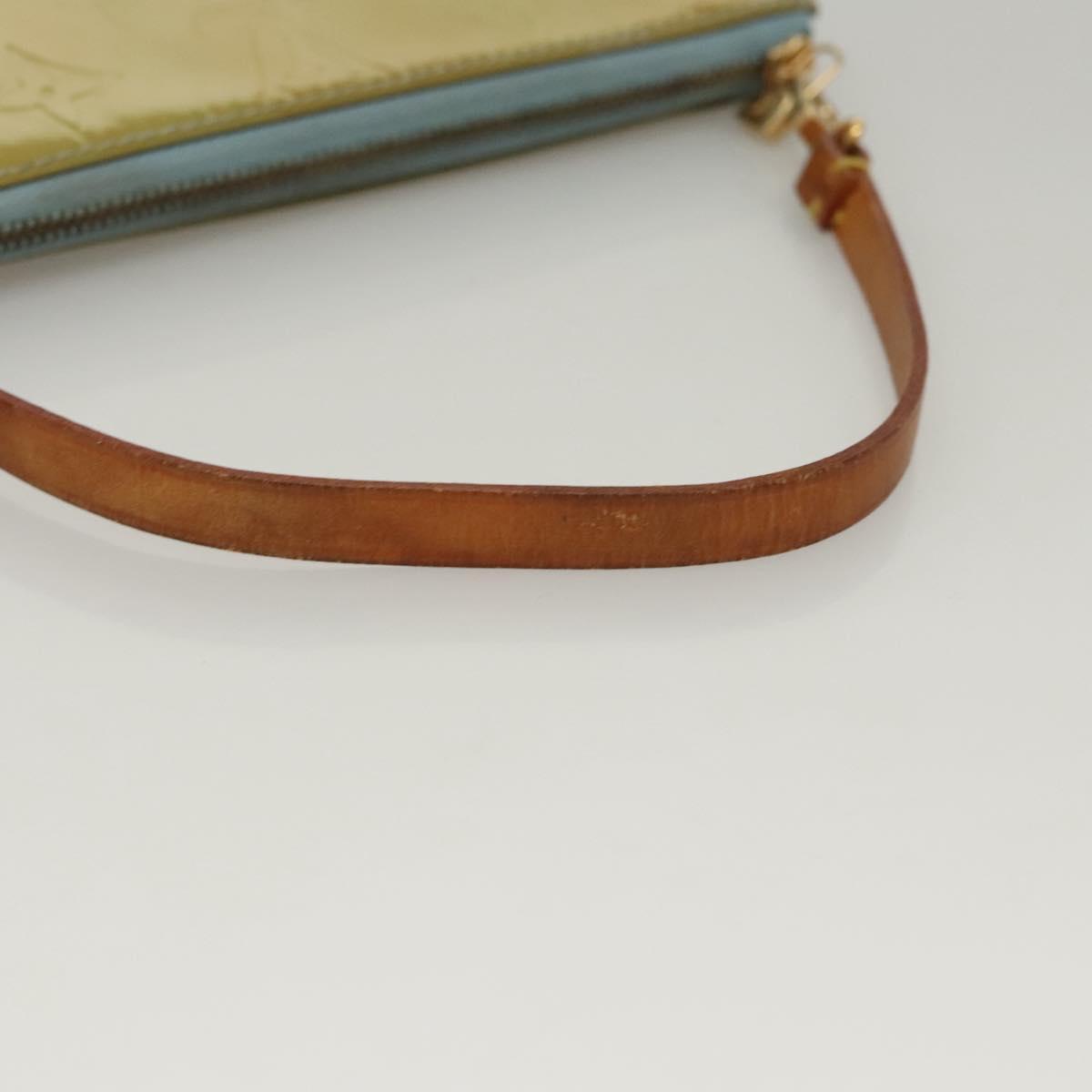 LOUIS VUITTON Monogram Vernis Lexington Pouch Baby Blue M91011 LV Auth 116166