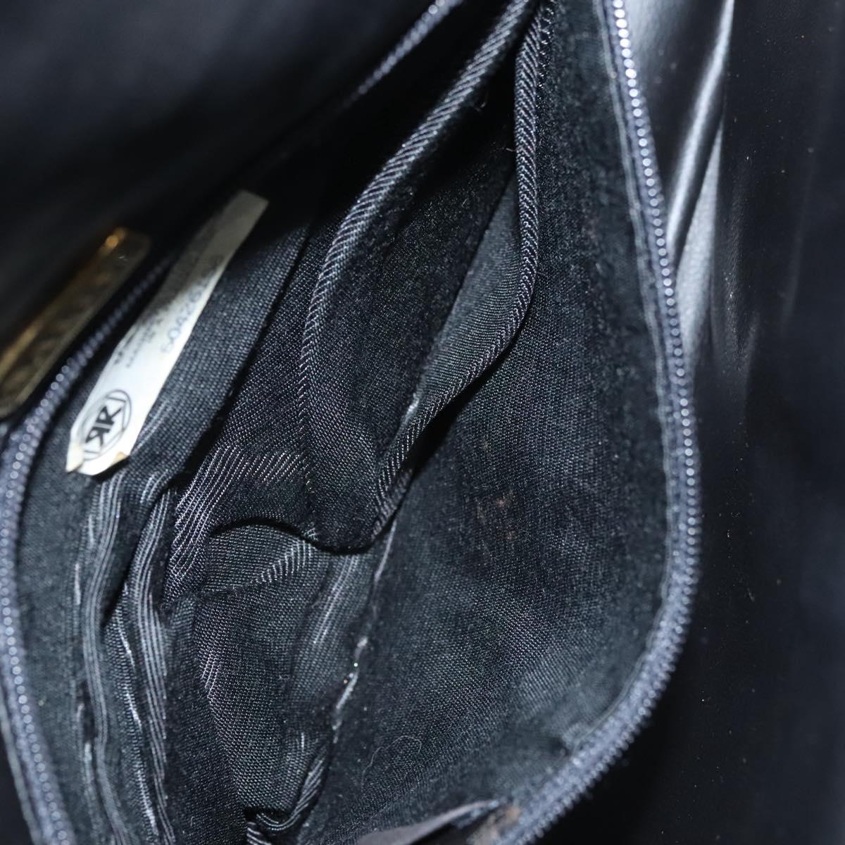 BALLY Chain Shoulder Bag Leather Black Gold Auth 116172