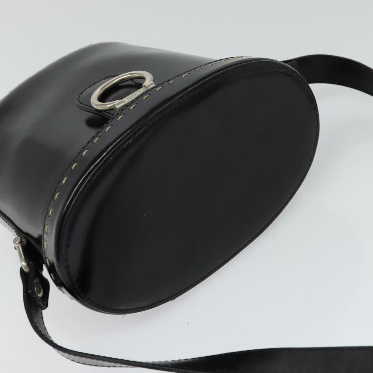 CELINE Shoulder Bag Patent leather Black Auth 116182