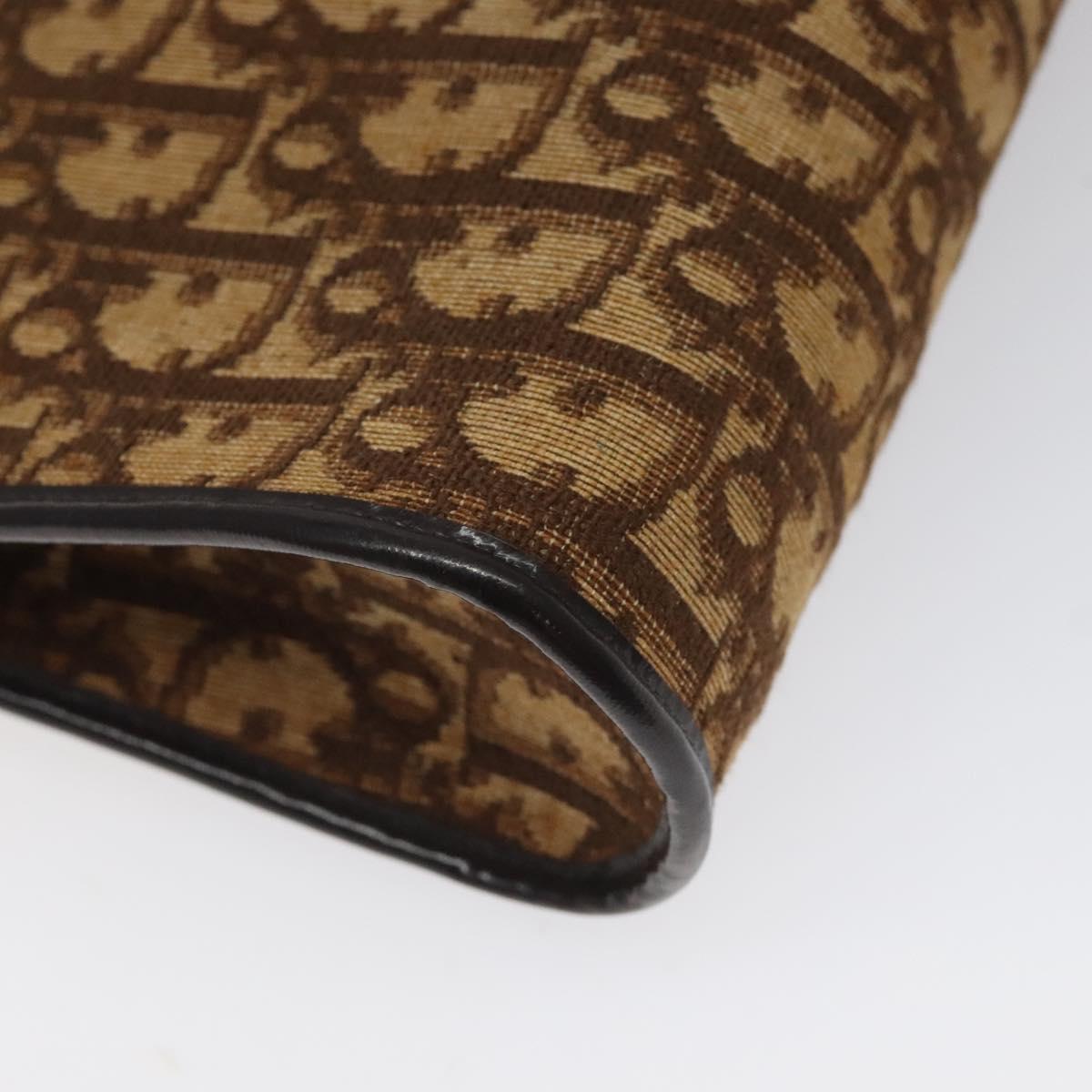 Christian Dior Trotter Canvas Shoulder Bag Brown Auth 116199