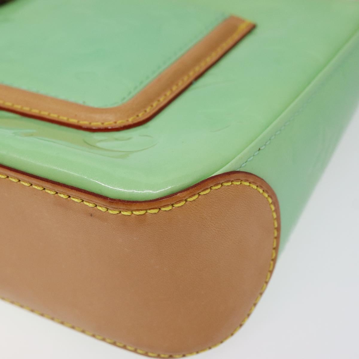 LOUIS VUITTON Monogram Vernis Mallory Square Pouch Peppermint M91293 Auth 116213