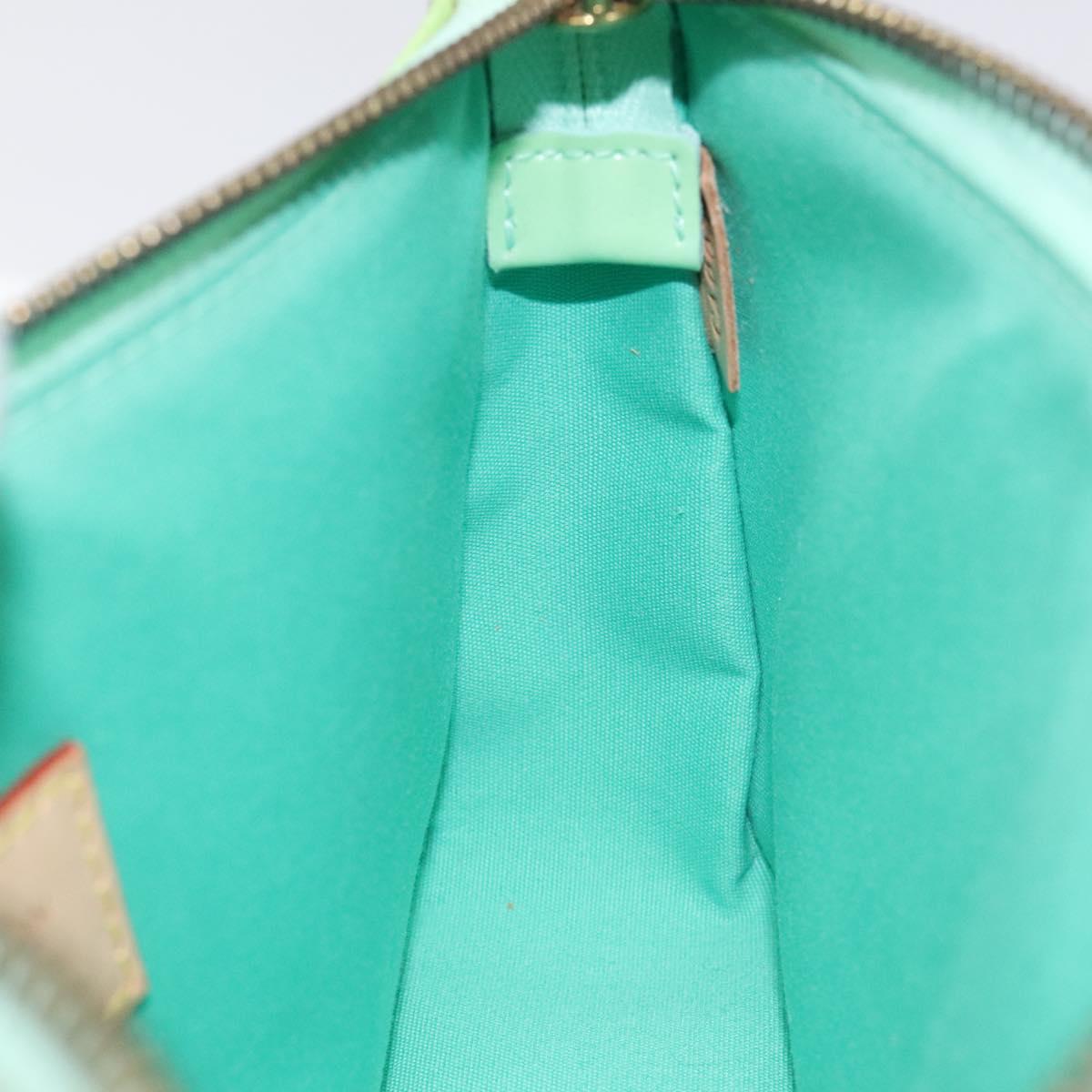 LOUIS VUITTON Monogram Vernis Mallory Square Pouch Peppermint M91293 Auth 116213