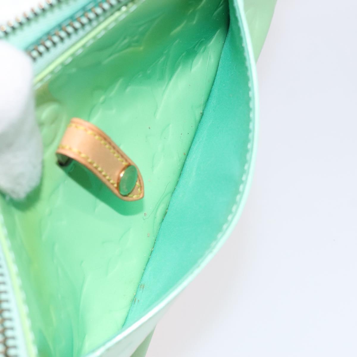 LOUIS VUITTON Monogram Vernis Mallory Square Pouch Peppermint M91293 Auth 116213