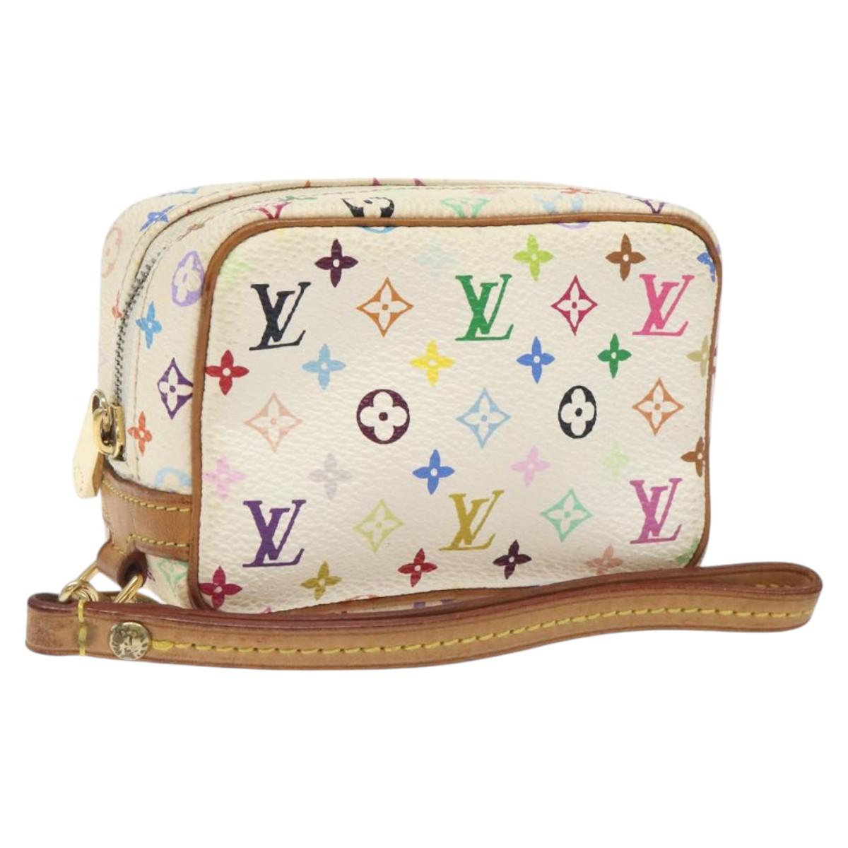 LOUIS VUITTON Monogram Multicolor Trousse Wapity Pouch White M58033 Auth 116230