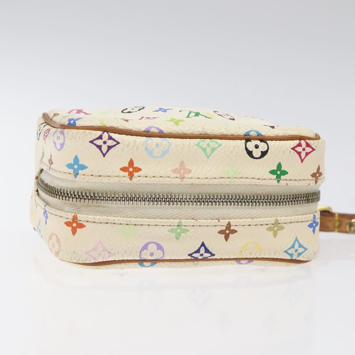 LOUIS VUITTON Monogram Multicolor Trousse Wapity Pouch White M58033 Auth 116230