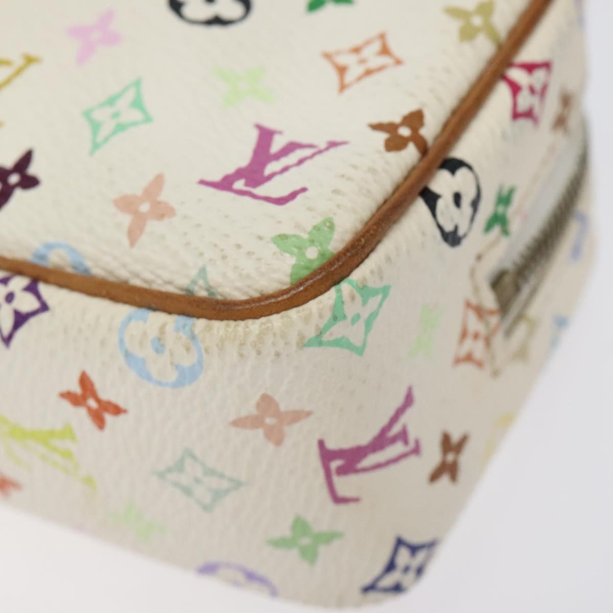 LOUIS VUITTON Monogram Multicolor Trousse Wapity Pouch White M58033 Auth 116230