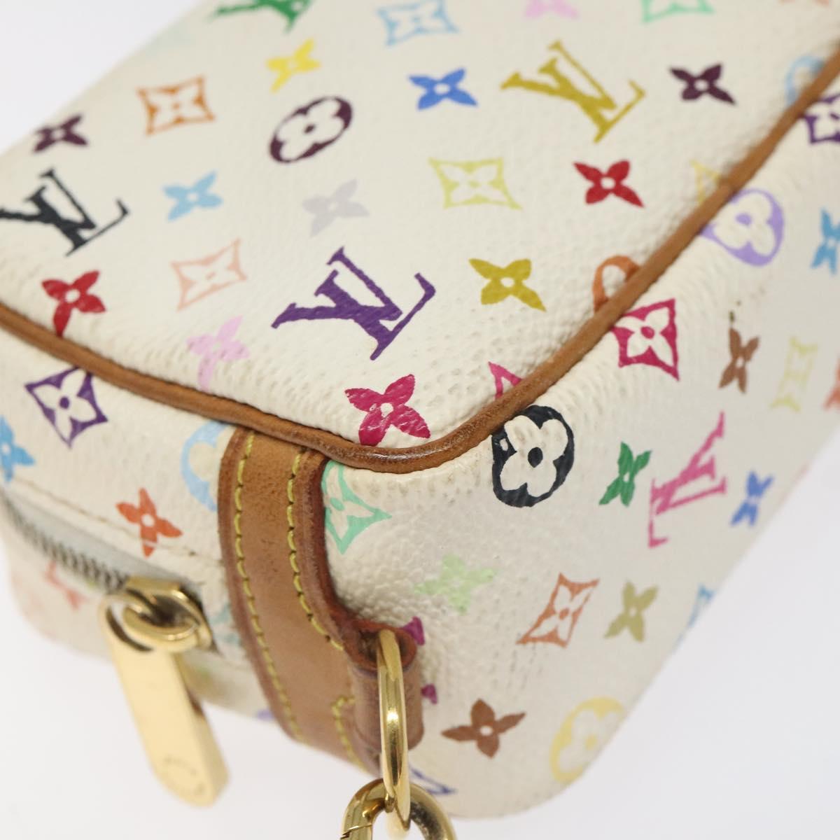 LOUIS VUITTON Monogram Multicolor Trousse Wapity Pouch White M58033 Auth 116230