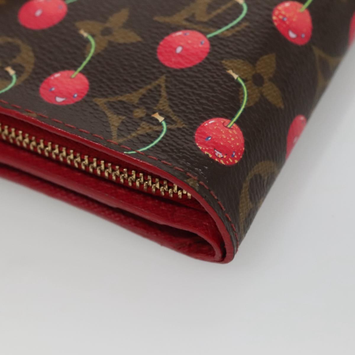 LOUIS VUITTON Monogram Cherry Compact Zip Bifold Wallet M95005 LV Auth 116235AM