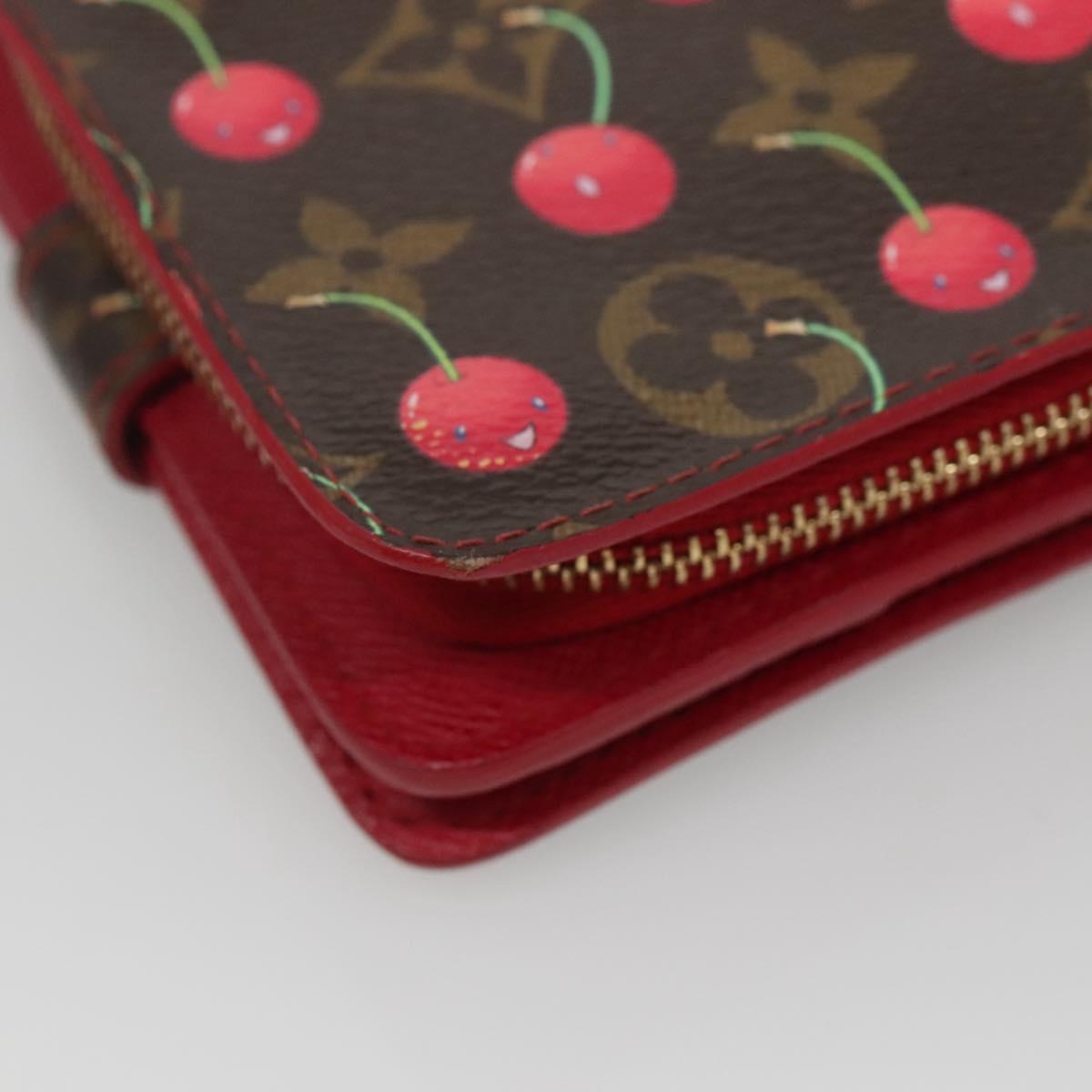 LOUIS VUITTON Monogram Cherry Compact Zip Bifold Wallet M95005 LV Auth 116235AM