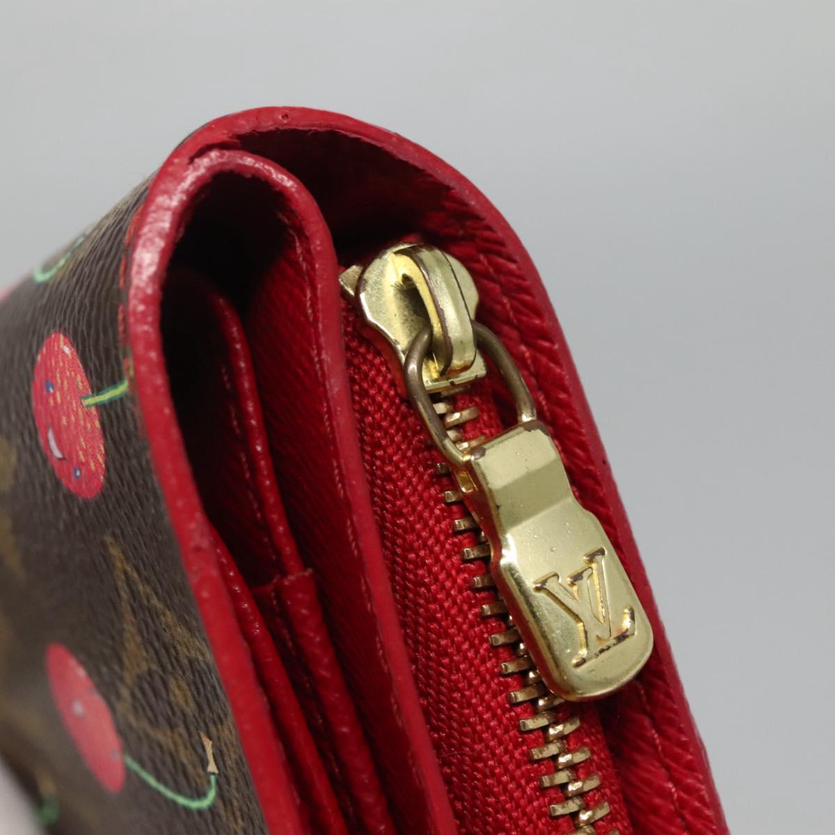 LOUIS VUITTON Monogram Cherry Compact Zip Bifold Wallet M95005 LV Auth 116235AM