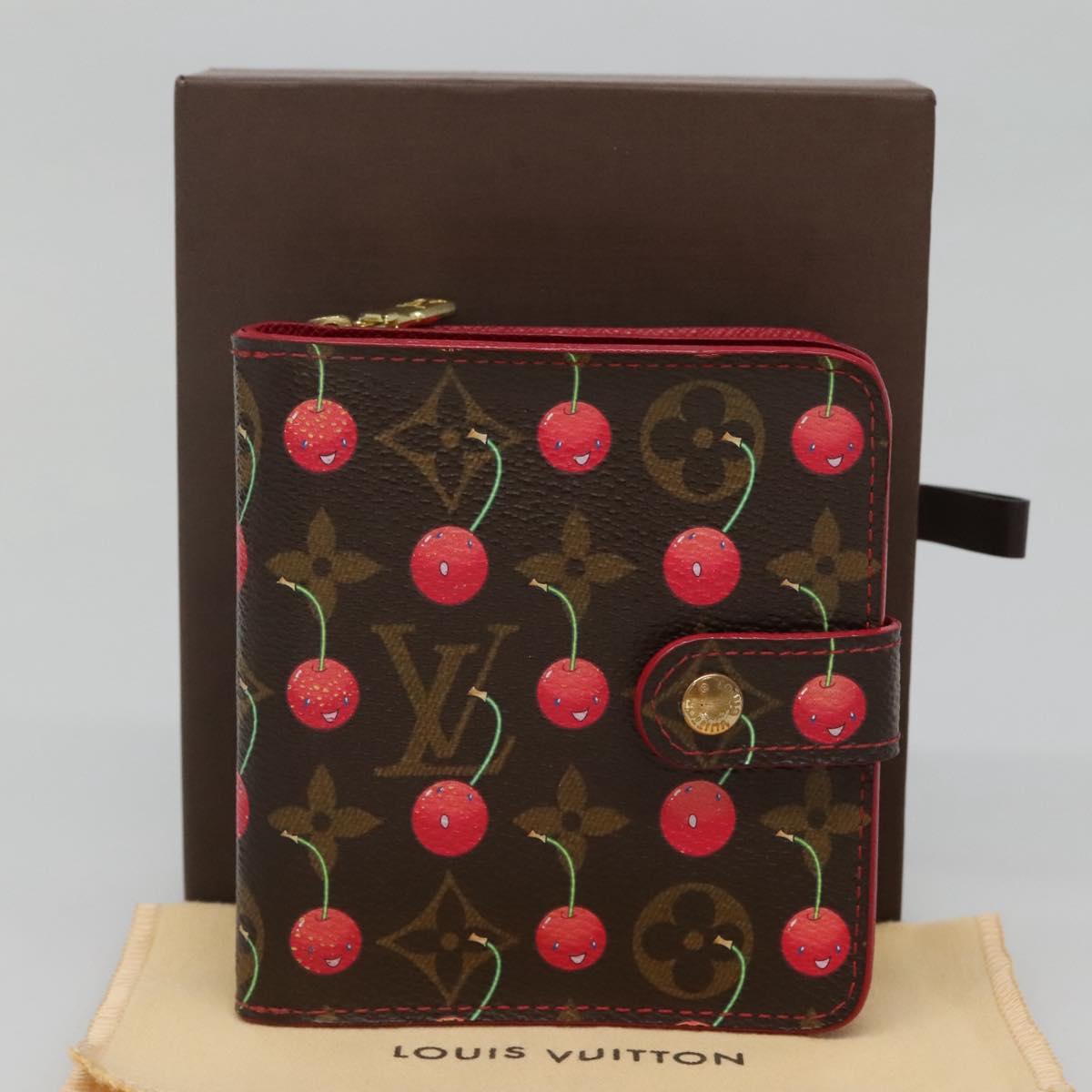 LOUIS VUITTON Monogram Cherry Compact Zip Bifold Wallet M95005 LV Auth 116235AM