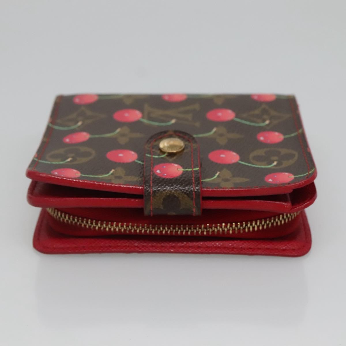 LOUIS VUITTON Monogram Cherry Compact Zip Bifold Wallet M95005 LV Auth 116235AM