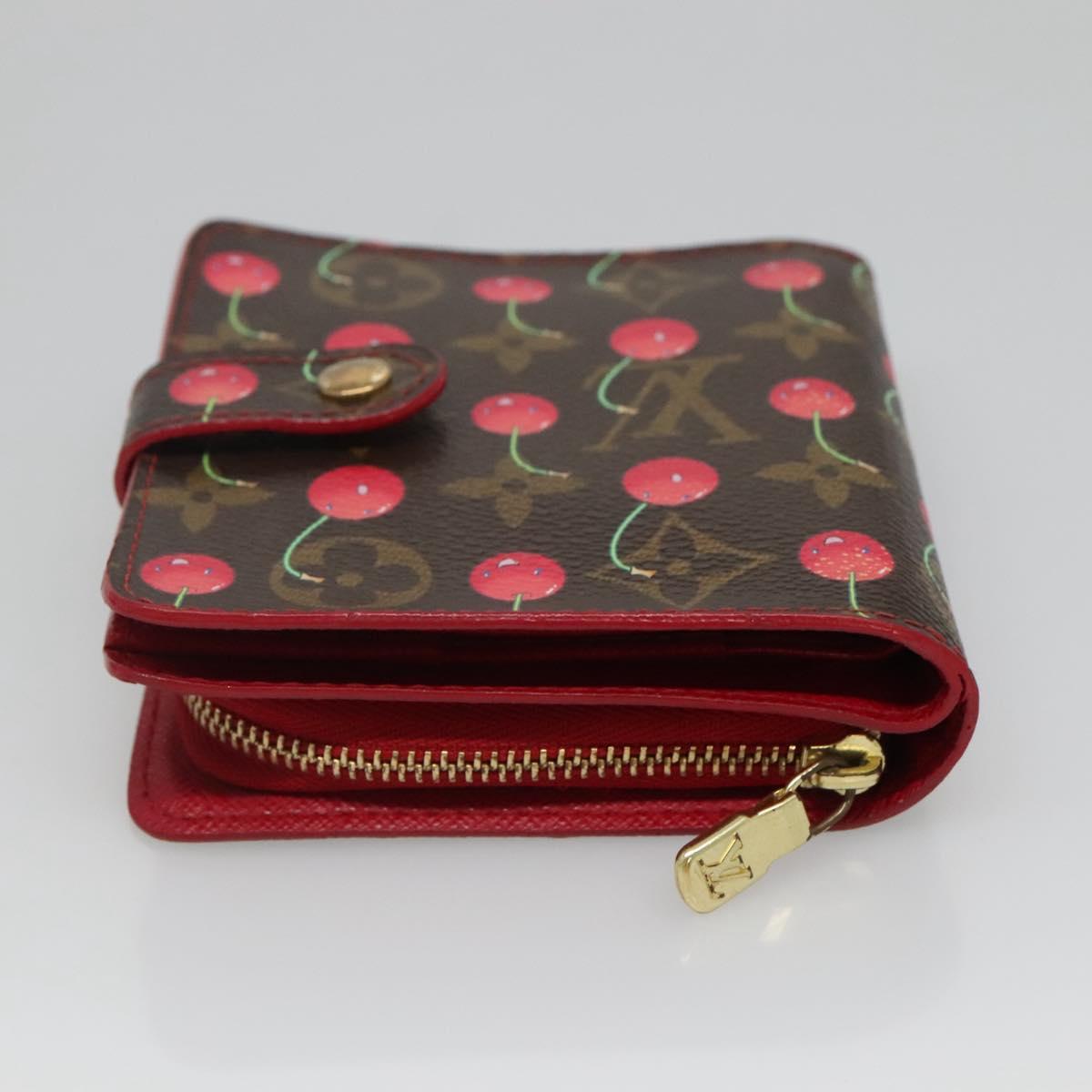 LOUIS VUITTON Monogram Cherry Compact Zip Bifold Wallet M95005 LV Auth 116235AM