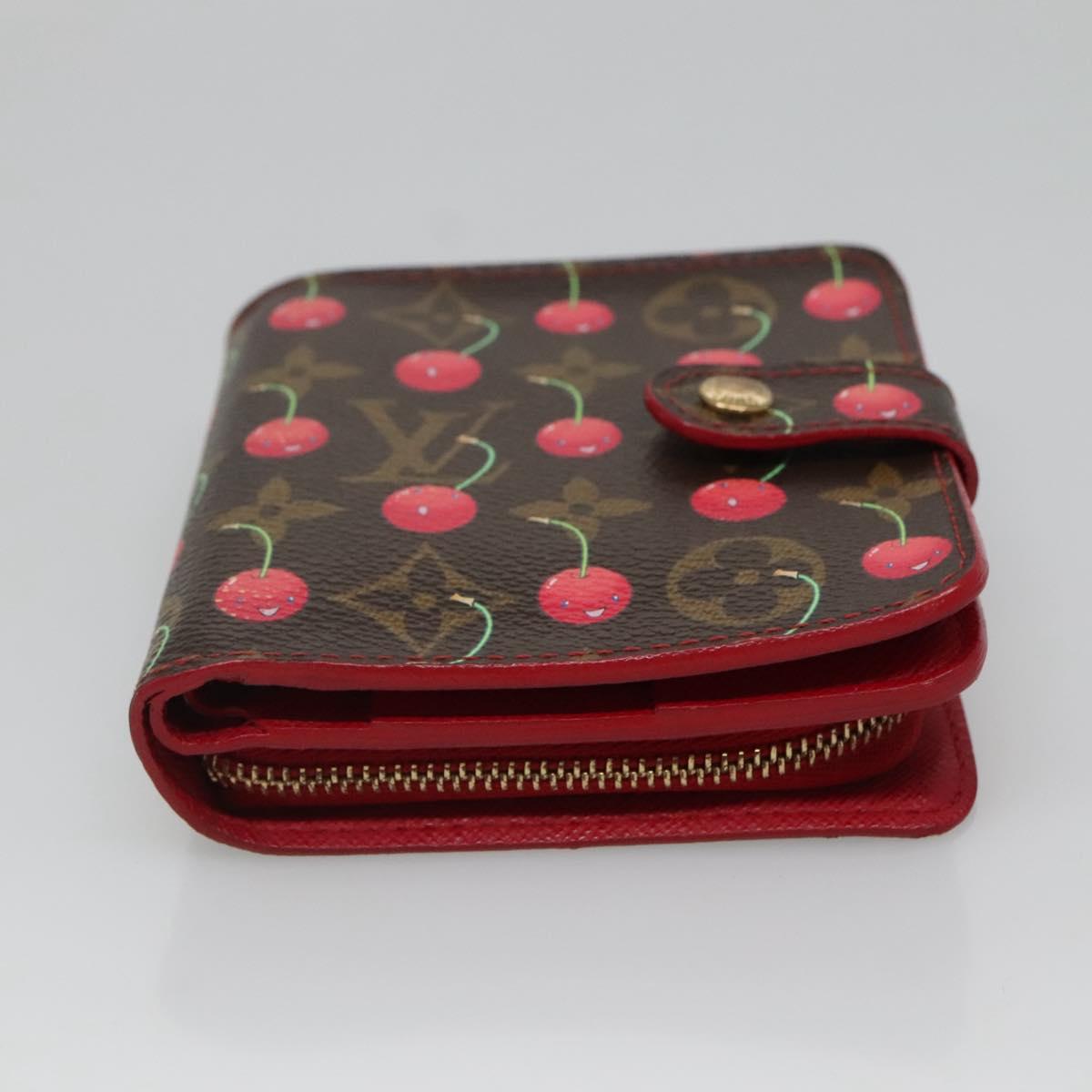 LOUIS VUITTON Monogram Cherry Compact Zip Bifold Wallet M95005 LV Auth 116235AM